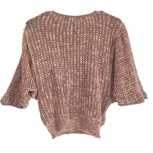 Dino Valiano Mikan Mikes Knit Sweater Top Pink Brown Ombre Dolman Sleeve
